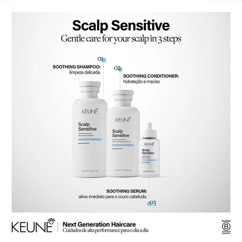 Kit De Cuidados Para Cabelo Scalp Sensitive Cuidado Essencial Couro Cabeludo Sensível Keune - imagem 3