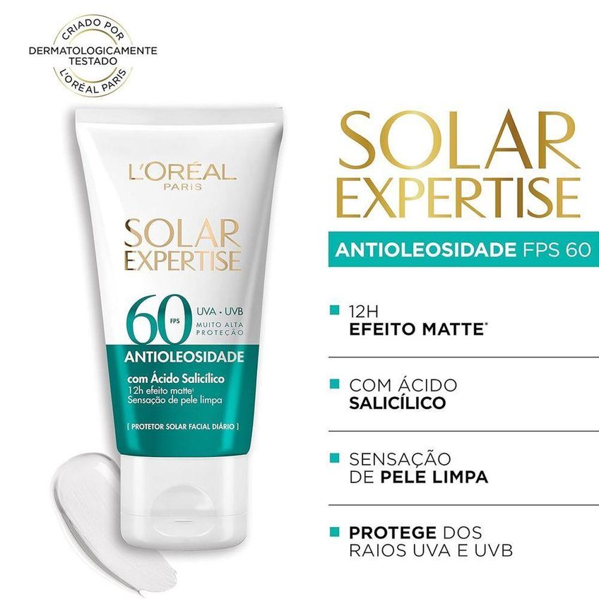 Protetor Solar Facial Expertise Antioleosidade FPS 60 40g - imagem 3