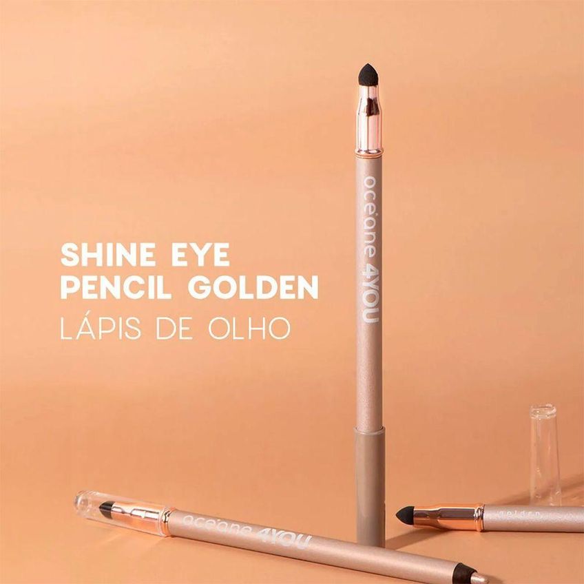 Lápis Para Olhos 4you Shine Golden Textura Macia Dourado Oceane 0,7g - imagem 2
