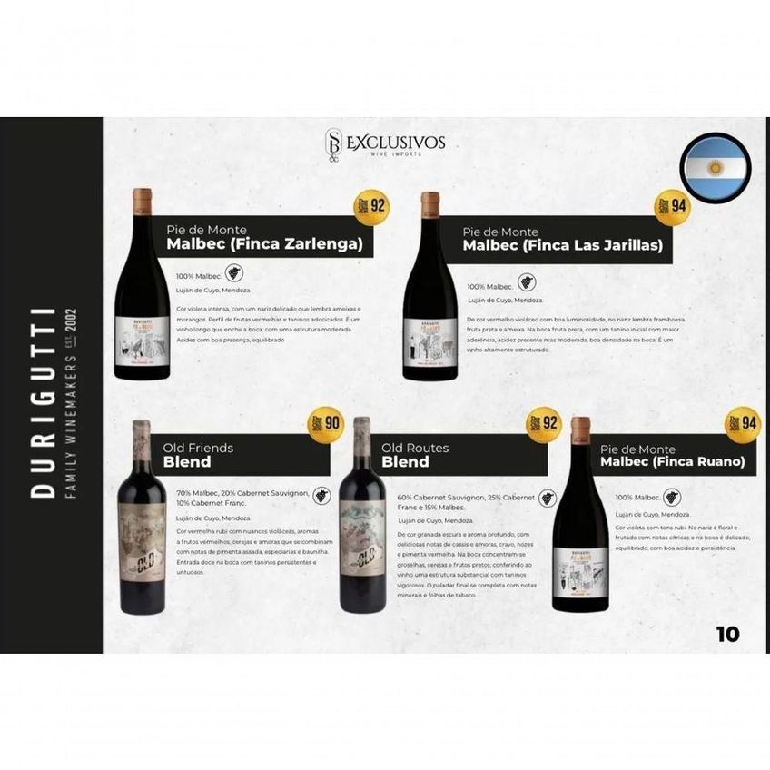 Vinho Tinto Seco Malbec Mendoza Argentina Durigutti Family Winemakers Pie De Monte 750ml - imagem 3