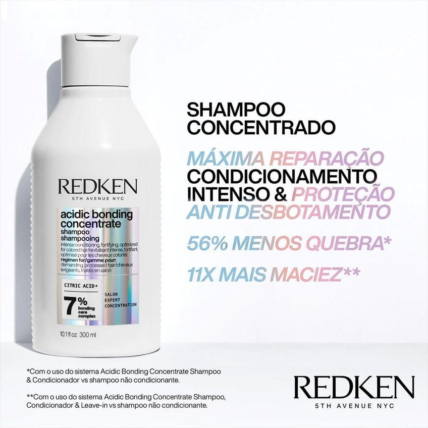 Kit Acidic Bonding Concentrate Duo Reparação Da Fibra Fórmula Ph Ácido 300ml Redken - imagem 4