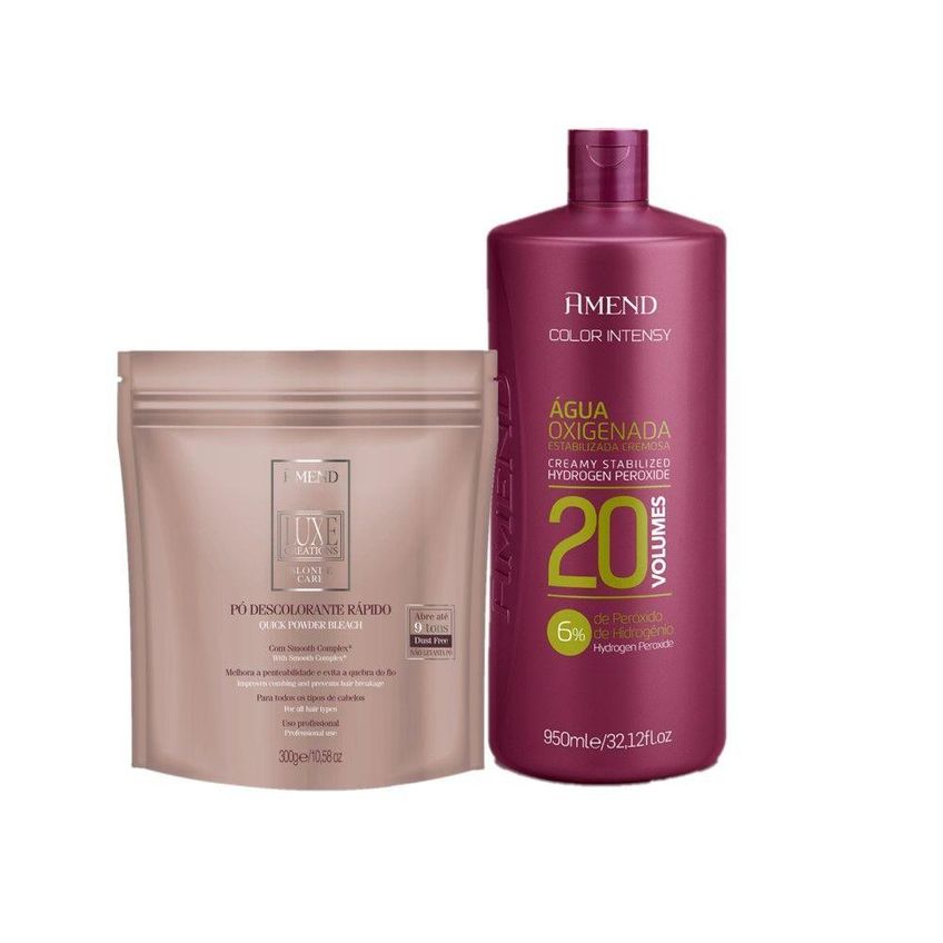 Pó Descolorante Água Oxigenada Luxe Creations Ação Rápida Multicolorido Amend Cosméticos 300g - imagem 4