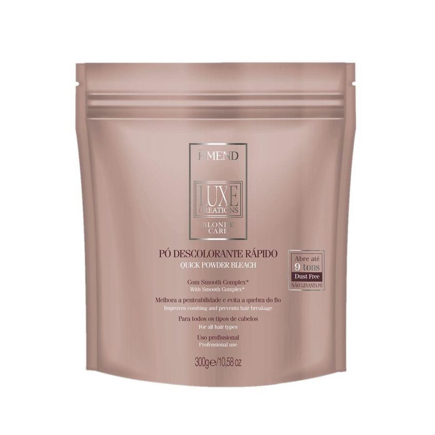 Pó Descolorante Água Oxigenada Luxe Creations Ação Rápida Multicolorido Amend Cosméticos 300g - imagem 5