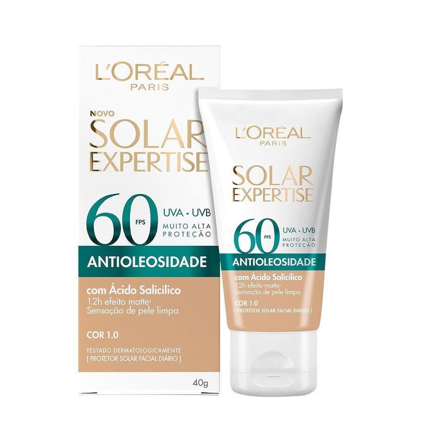 Protetor Facial Solar Expertise Antioleosidade FPS60 Bege L'Oréal Paris 40g - imagem 4