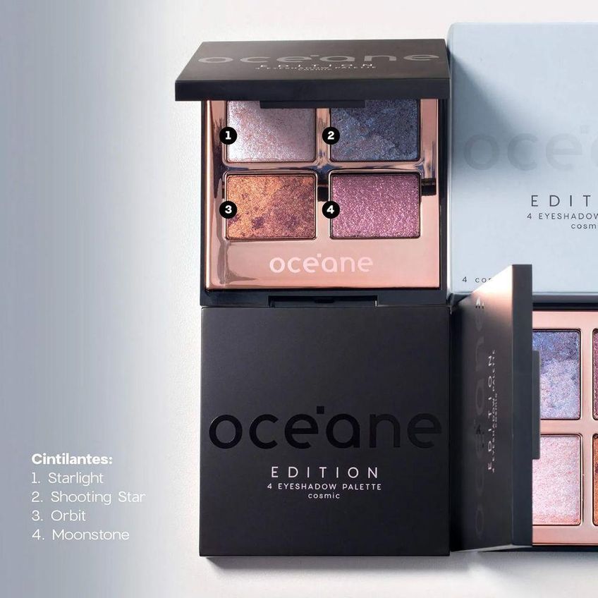 Paleta De Sombras Edition Palette Cosmic 4 Compacta Com Brilho E Efeito Cintilante Multicolorido - imagem 3