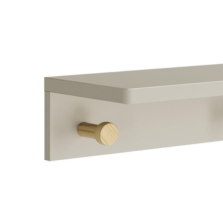 Prateleira Cabideiro Bia 89,6cm MDF Fixação Parafuso Quarto Infantil Amadeirado - imagem 3