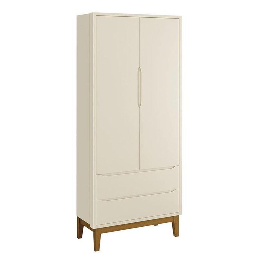 Guarda Roupa Infantil Classic 2 Portas De Bater 2 Gavetas MDF Areia Fosco Reller Móveis - imagem 3