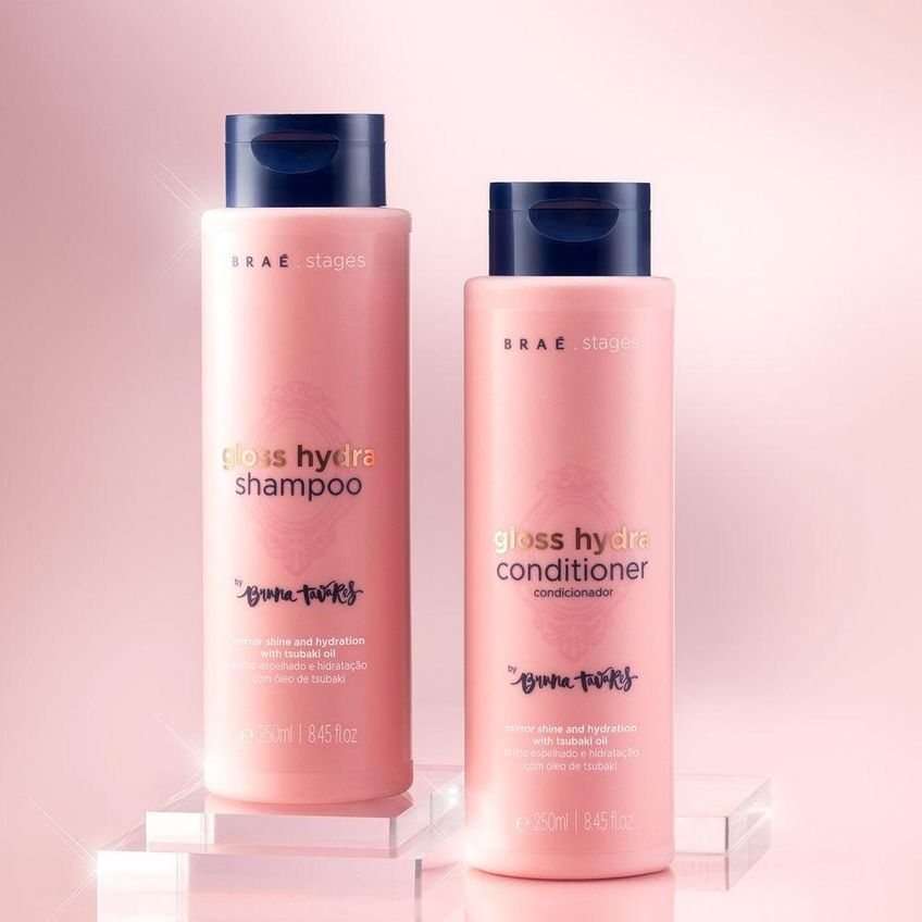 Shampoo Gloss Hydra Limpeza Delicada Fios Luminosos 250ml Braé - imagem 5