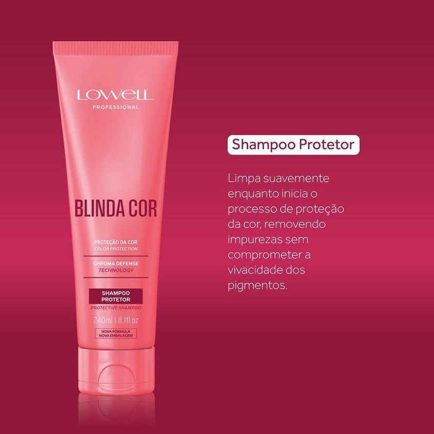 Kit De Tratamento Capilar Blinda Cor Hair Care Total Com Shampoo 240ml Condicionador 200ml E Máscara - imagem 5