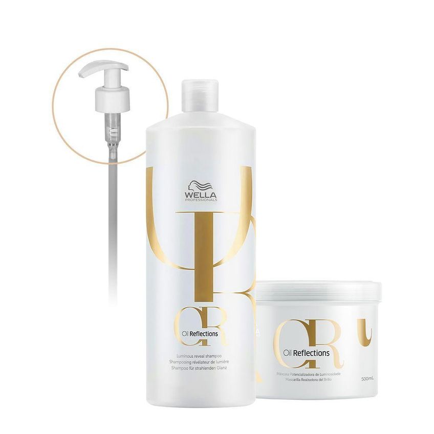Kit De Tratamento Capilar Oil Reflections Nutrição Brilho Radiante Wella 1l 500ml - imagem 5