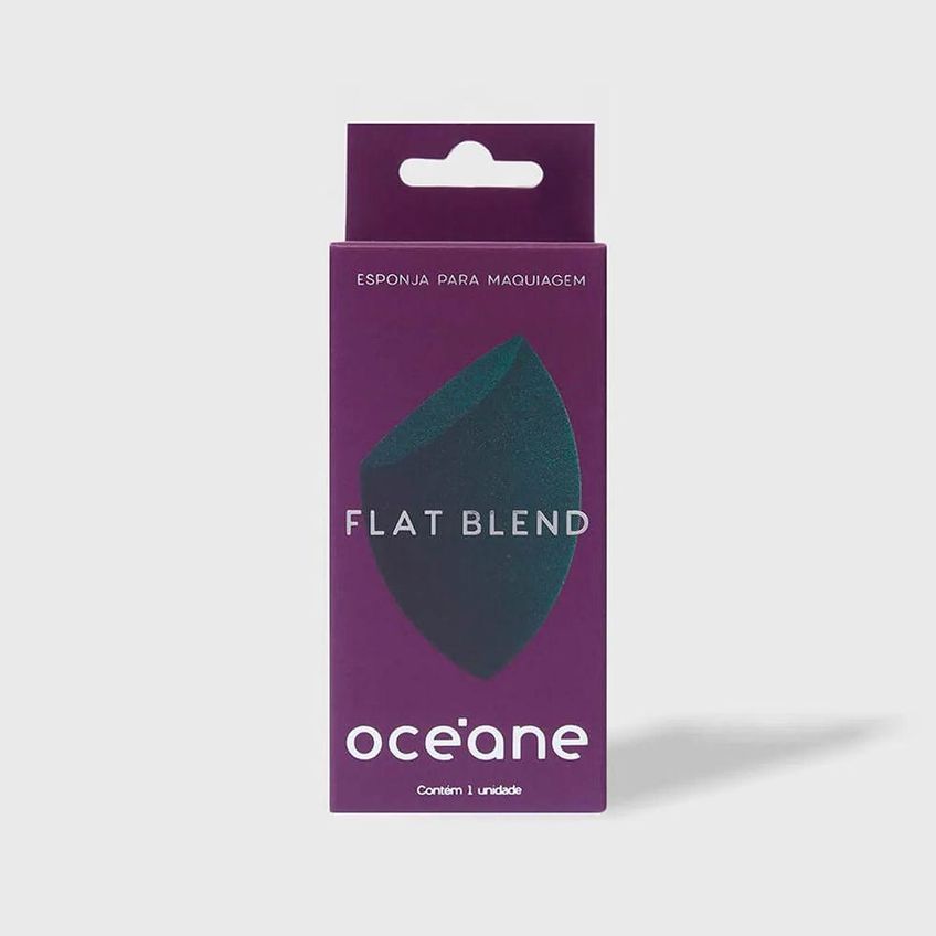 Esponja De Maquiagem Flat Blend Verde Design Anatômico Aplicação Uniforme Oceane - imagem 2