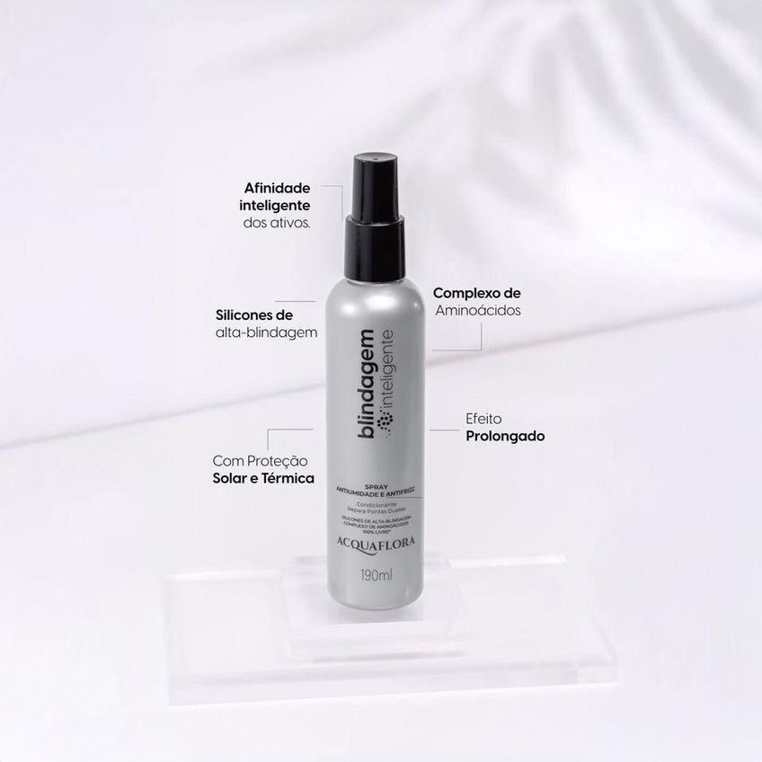 Kit De Tratamento Capilar Blindagem Inteligente Com Spray E Acidificante 240g Acquaflora - imagem 4