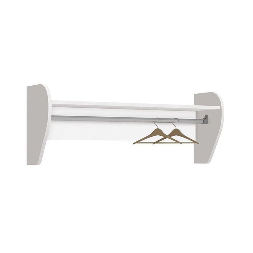 Kit 3 Nichos E Prateleira Juju Sem Porta Sem Gavetas Mdf 92cm Branco Brilho - imagem 2