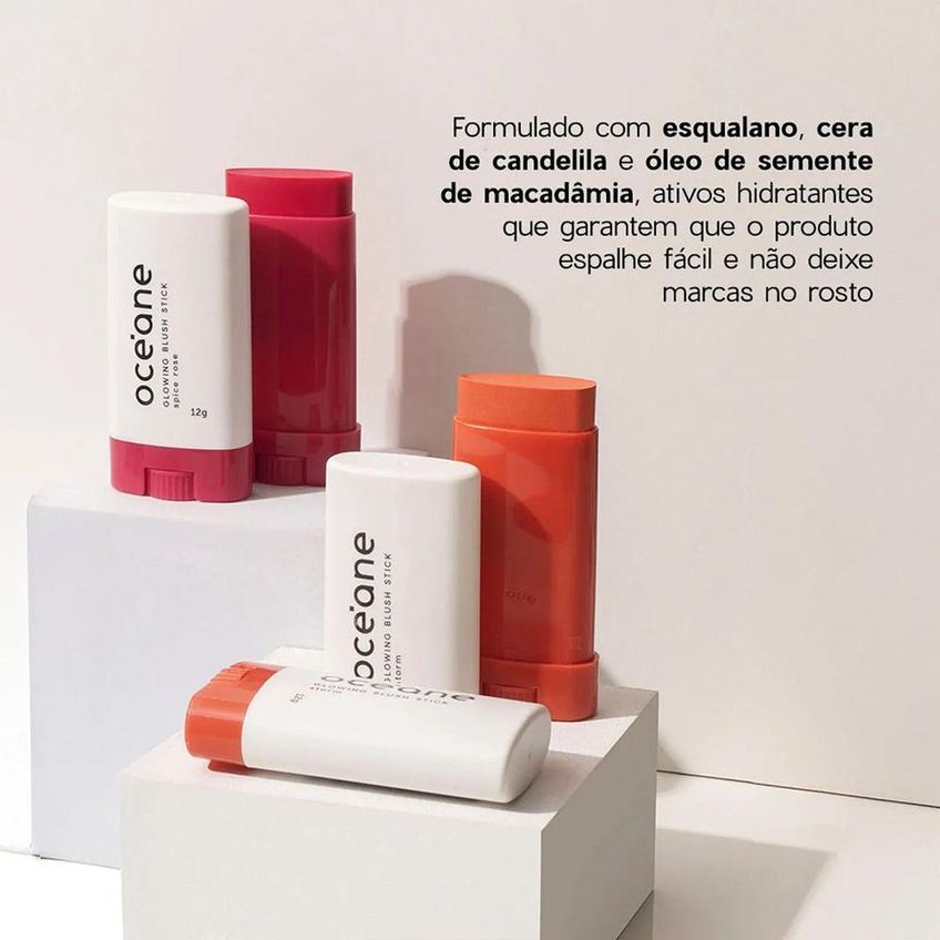 Blush Em Bastão Glowing Stick Storm Multifuncional Laranja Oceane - imagem 2