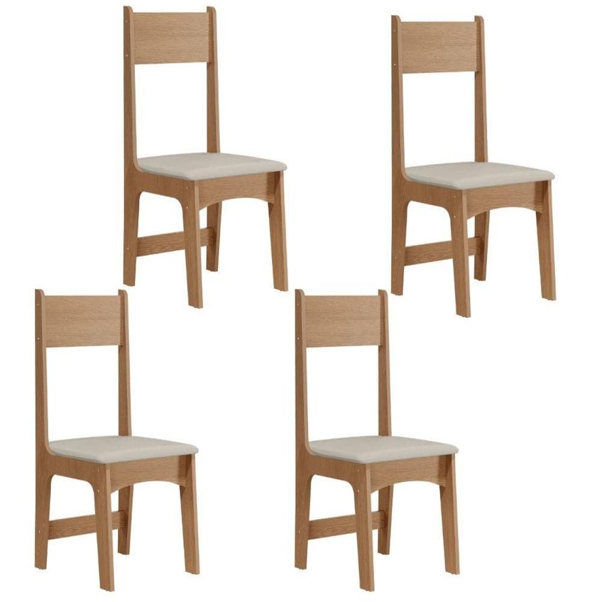 Mesa De Jantar Com 4 Cadeiras Sonetto Amanda Retangular Mdf - imagem 4