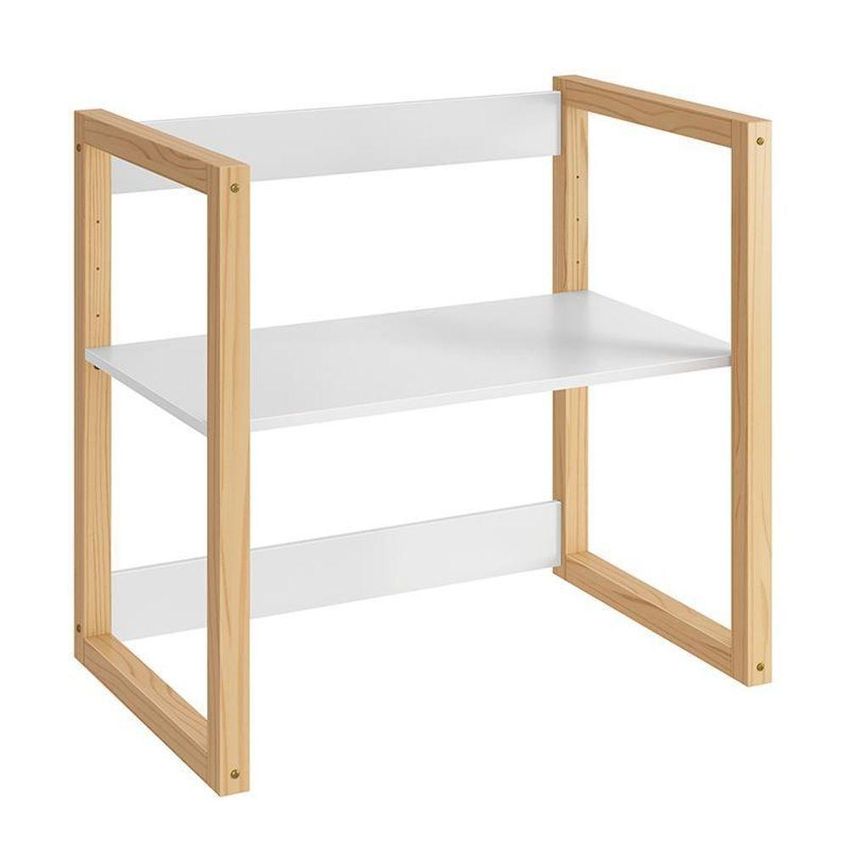 Mesa Infantil Zoe Com Regulagem De Altura E 4 Posições De Tampo Branco Fosco Madeira Natural - imagem 3