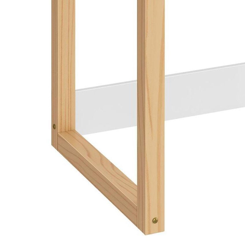 Mesa Infantil Zoe Com Regulagem De Altura E 4 Posições De Tampo Branco Fosco Madeira Natural - imagem 4