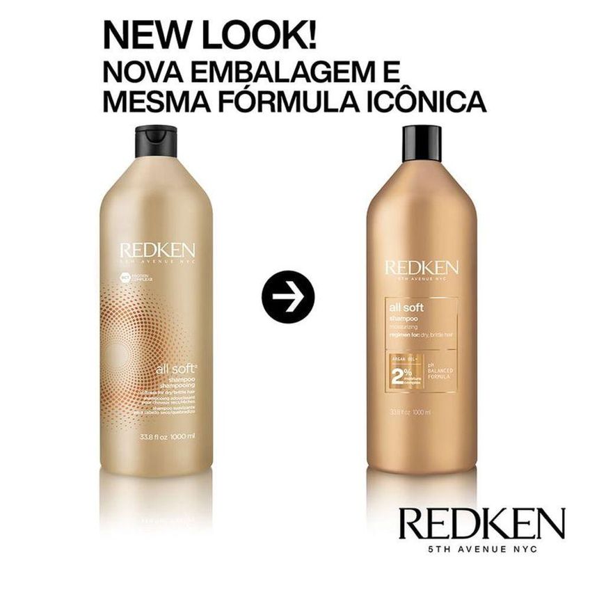 Kit De Tratamento Capilar All Soft Hidratação Profunda Redken 1l E 250ml - imagem 4