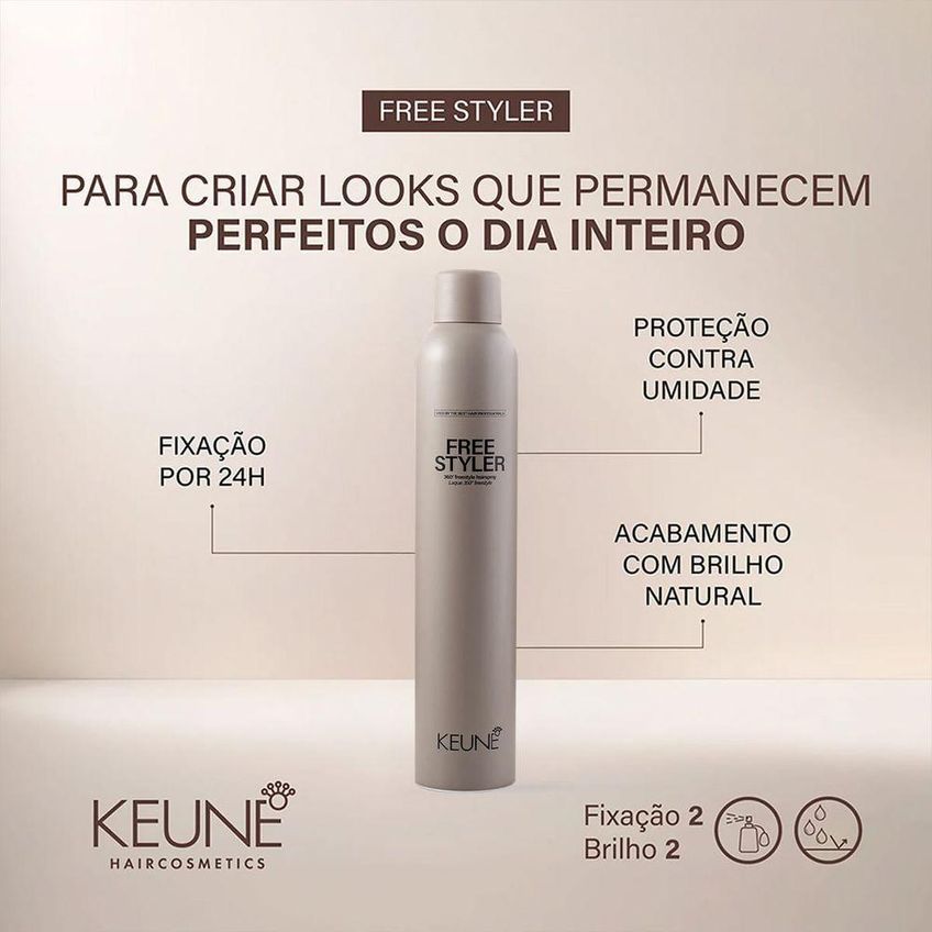 Spray Fixador Freestyler Proteção Umidade 300ml Keune - imagem 4