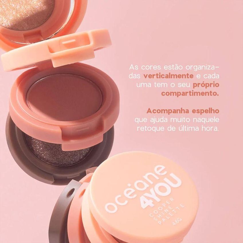 Kit De Maquiagem 4you Sombra Rose Sparkle Caneta Delineadora Color Neon Orange Roxo Oceane - imagem 4