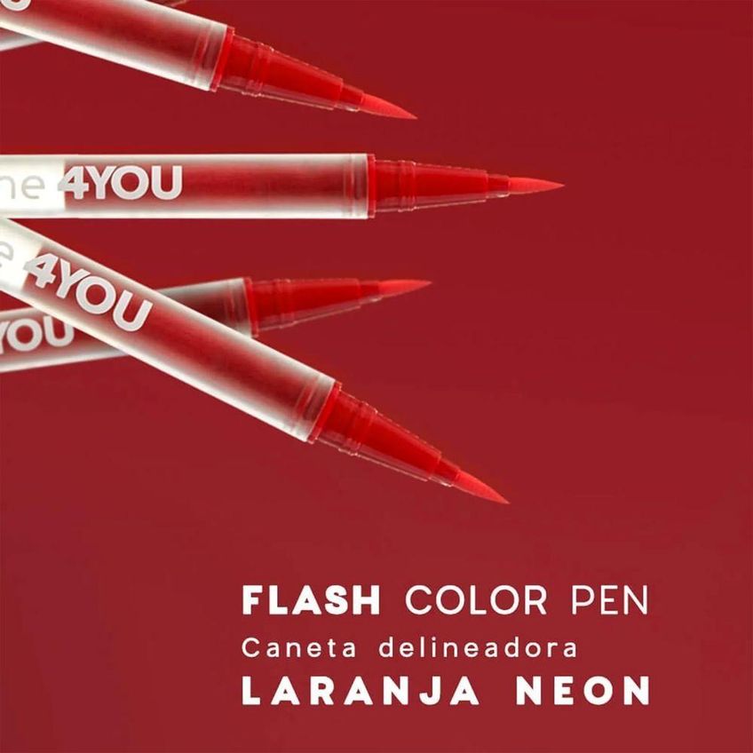 Kit De Maquiagem 4you Sombra Rose Sparkle Caneta Delineadora Color Neon Orange Roxo Oceane - imagem 5