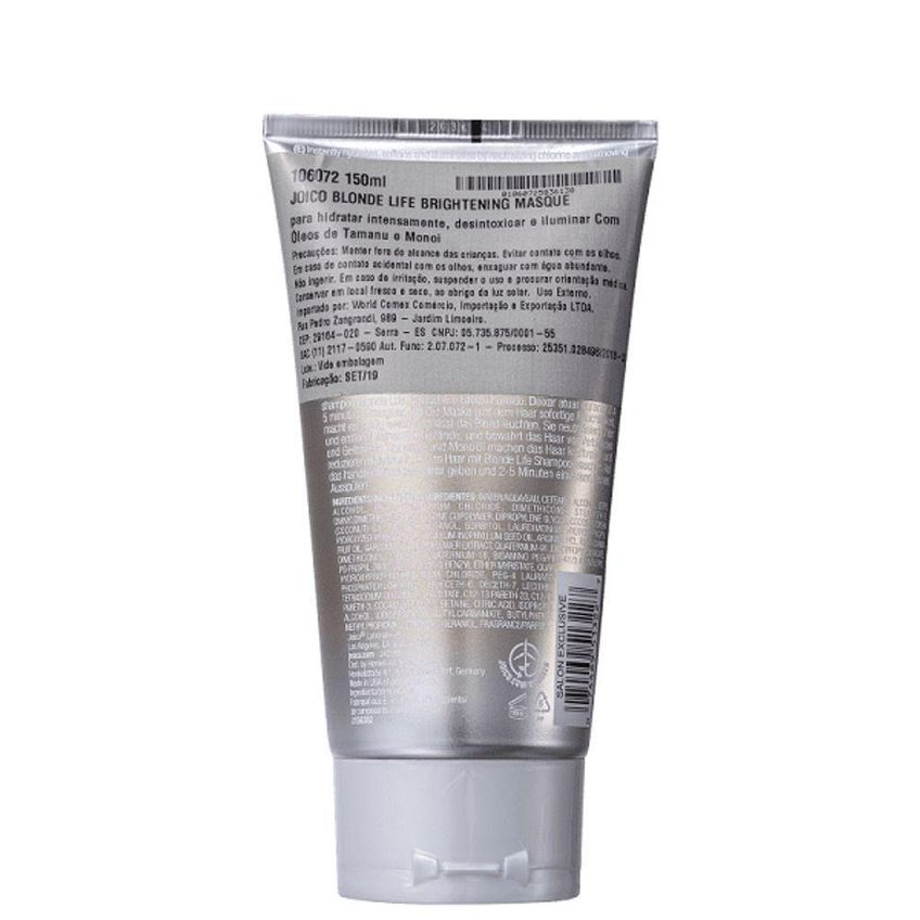 Máscara Capilar Joico Blonde Life Brightening Hidratação Para Cabelos Loiros 150ml - imagem 3