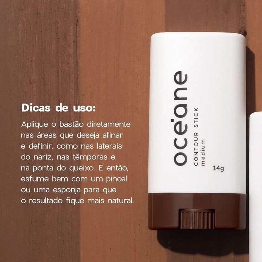 Contorno Em Bastão Limited Contour Stick Fórmula Vegana Acabamento Matte Marrom Médio Oceane - imagem 3