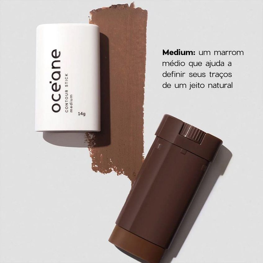 Contorno Em Bastão Limited Contour Stick Fórmula Vegana Acabamento Matte Marrom Médio Oceane - imagem 5