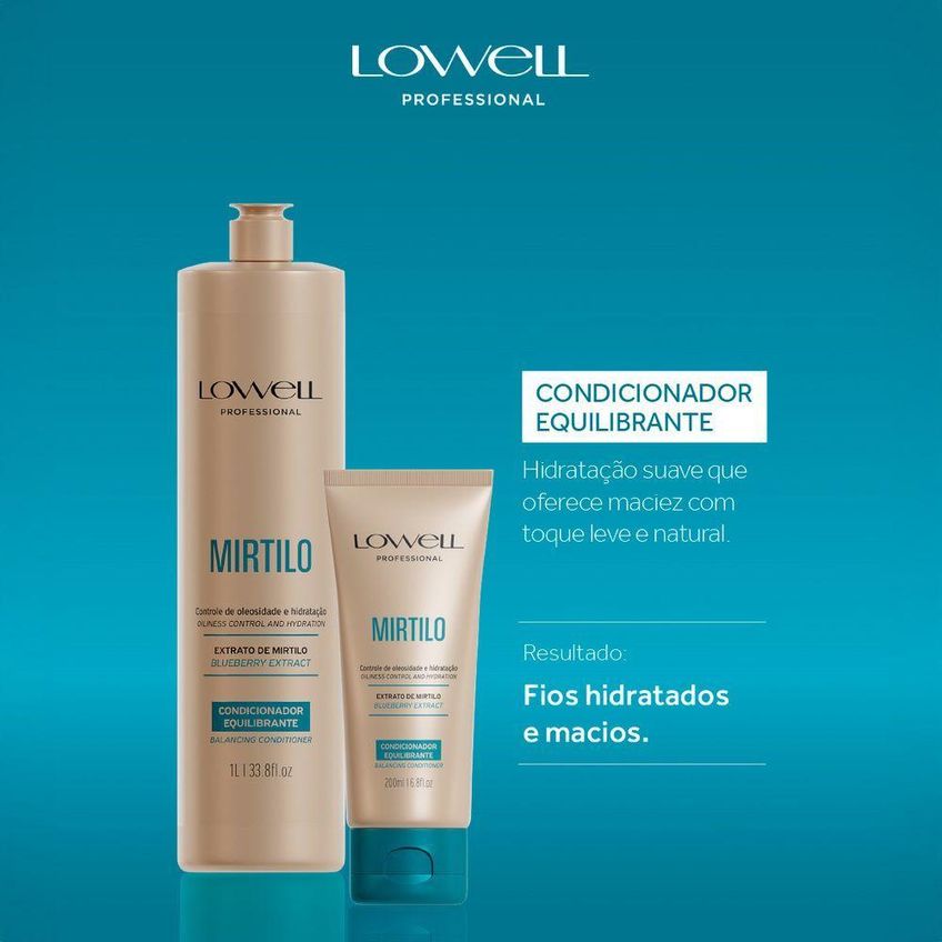 Condicionador Lowell Extrato de Mirtilo 1L Multicolorido - imagem 4