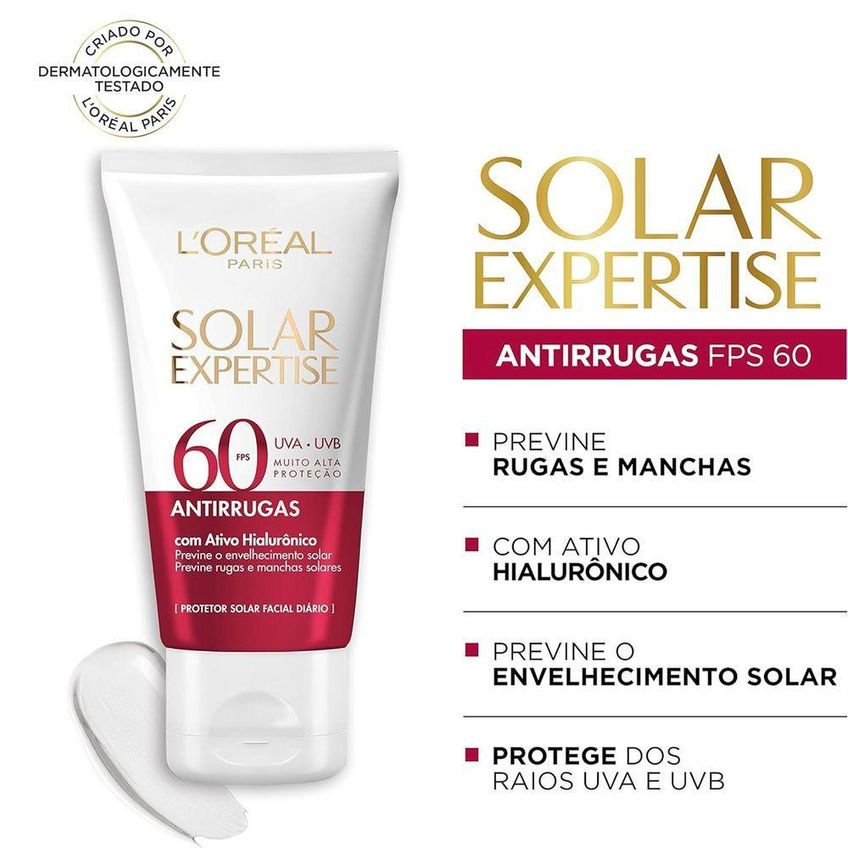 Protetor Solar Facial Solar Expertise Antirrugas FPS 60 40g - imagem 3