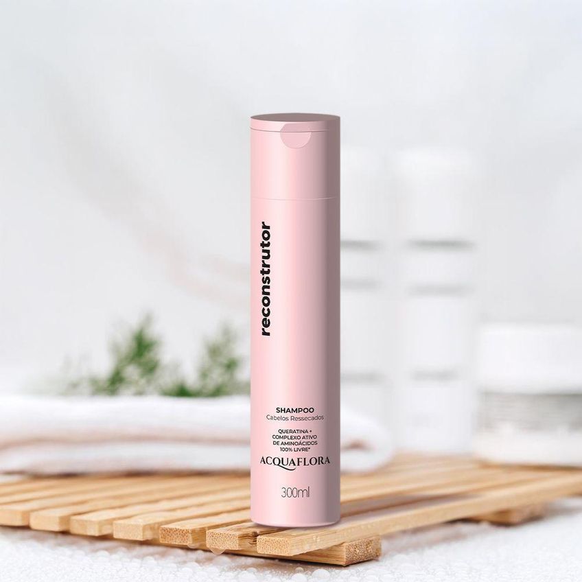 Shampoo Reconstrutor Hidratação Maciez Brilho Transparente Acquaflora 300ml - imagem 2