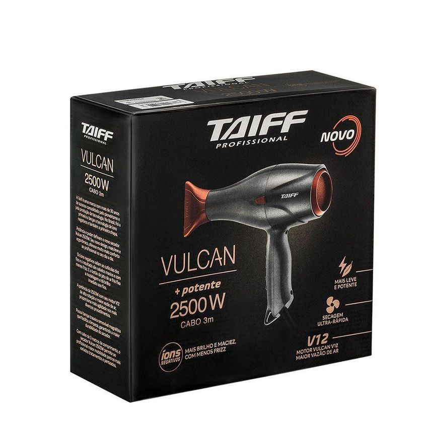 Secador De Cabelo Vulcan 2500w Tecnologia Iônica 2 Temperaturas Taiff 110v - imagem 2