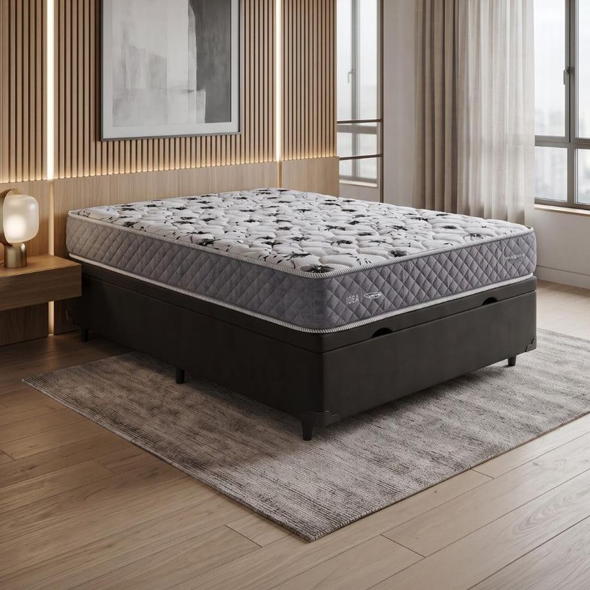 Cama Box Baú Casal Double Face Ag65 Eclipse 138x188x61cm Herval Suporta Até 150kg Por Pessoa - imagem 2