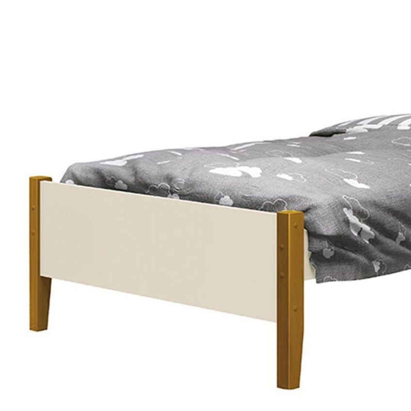 Cama Solteiro Simba Com Pés Amadeirado MDF Areia Fosco Reller Móveis - imagem 3