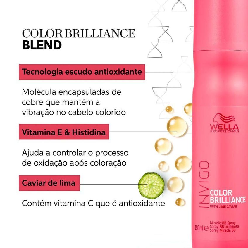 Kit Wella Professionals Invigo Color Brilliance Spray Miracle Extra Com Leave-in 150ml - imagem 3