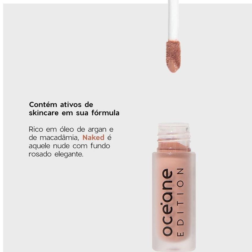 Kit Batom Nude E Gloss Brilhante Color My Lips Naked Nude + Glossy Me Glazed Océane Edition Nude - imagem 3