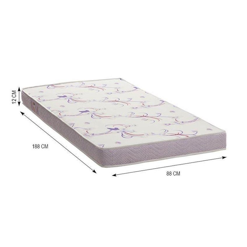 Cama Solteiro Simba Com Colchão MDF Branco Fosco Reller Móveis - imagem 2