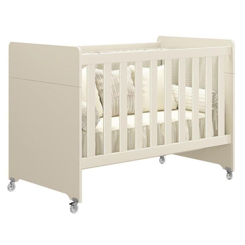 Dormitório Infantil Guarda Roupa Cômoda E Berço Evolution MDF Colchão Areia Fosco - imagem 5