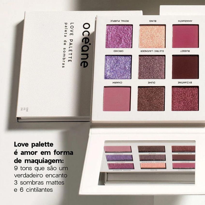 Paleta De Sombras Limited Love Palette Alta Fixação 9 Cores 20g Oceane - imagem 3