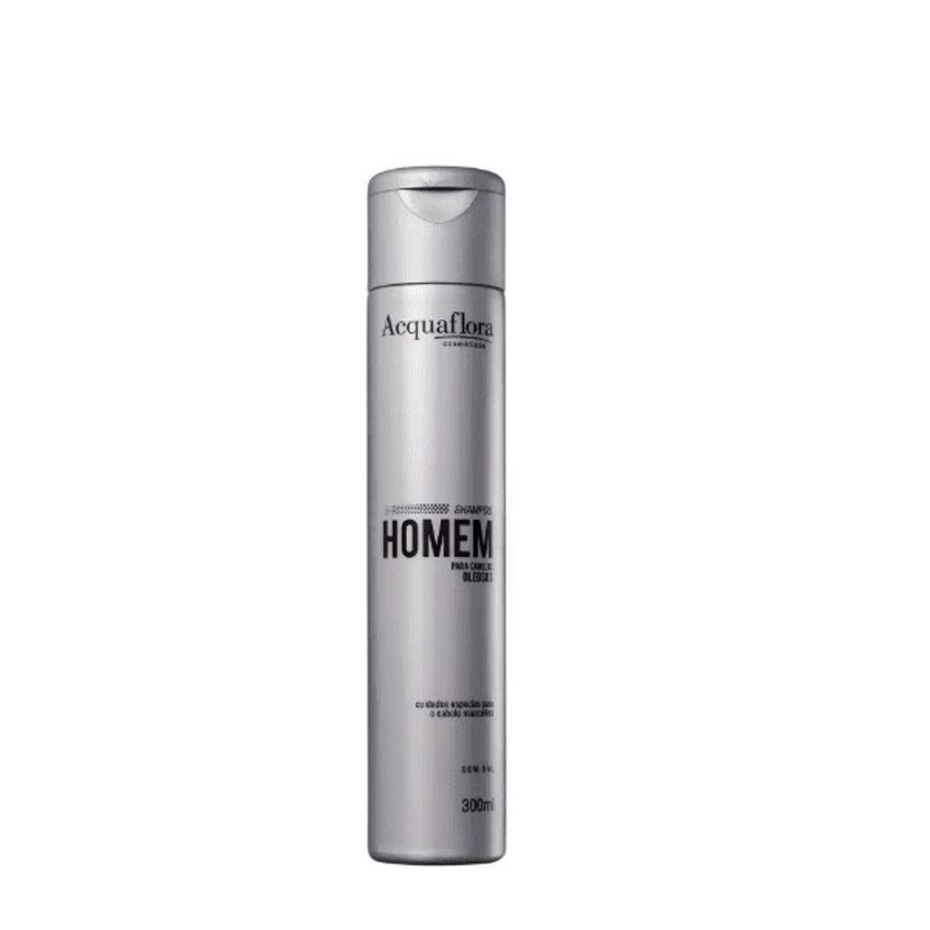 Shampoo Homem Cabelos Oleosos Limpeza Suave Transparente Acquaflora 300ml - imagem 2