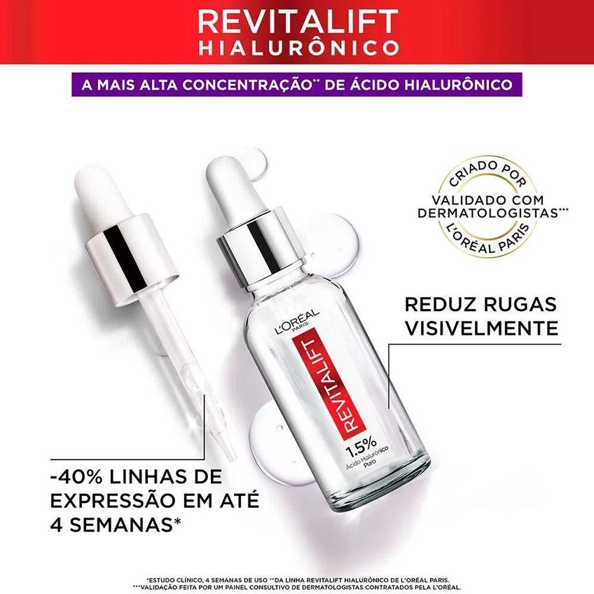 Sérum Revitalift Preenchedor Facial Anti-idade 1,5% 15ml Multicolorido L'oréal Paris - imagem 4