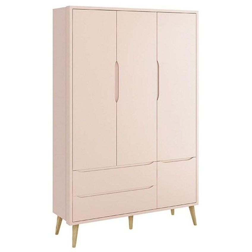 Conjunto De Quarto Theo 3 Portas 3 Gavetas Mdf 133cm Rosa - imagem 5