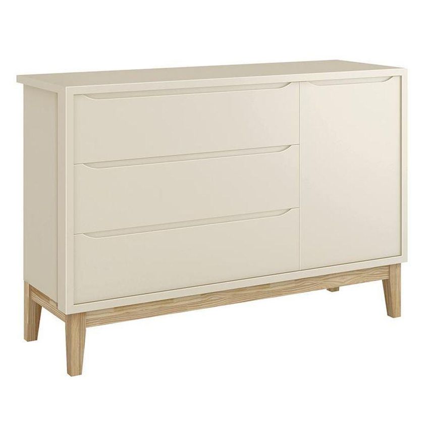 Cômoda Infantil Classic 3 Gavetas MDF Puxador Embutido Areia Fosco Reller Móveis - imagem 3