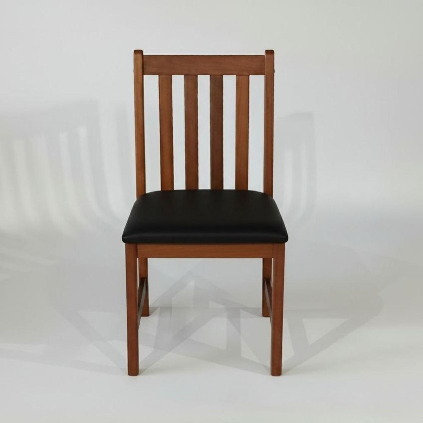 Cadeira De Jantar Shop Mobilia Madeira Maciça Courino Preto - imagem 4