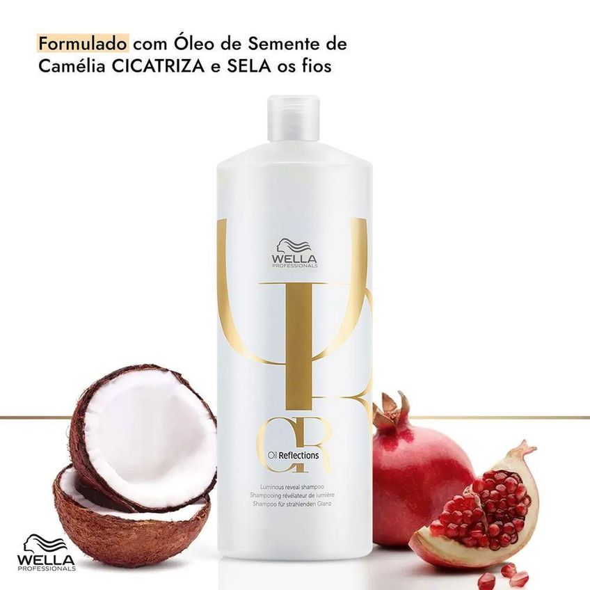 Kit De Cuidados Com O Cabelo Oil Reflections Luminous Shampoo E Óleo 1l E 100ml Wella - imagem 3