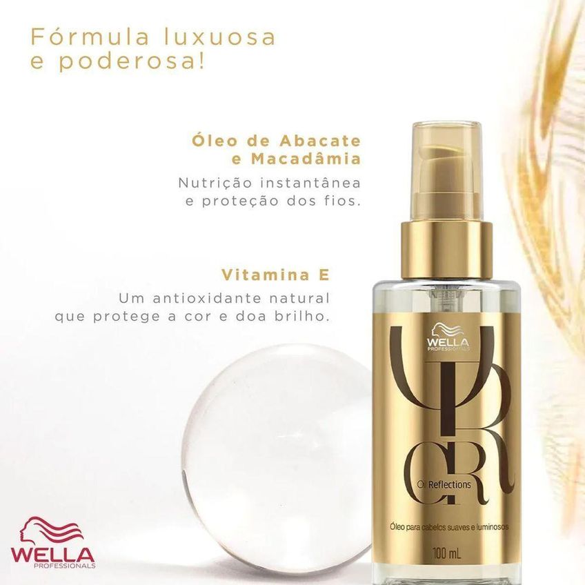 Kit De Cuidados Com O Cabelo Oil Reflections Luminous Shampoo E Óleo 1l E 100ml Wella - imagem 4