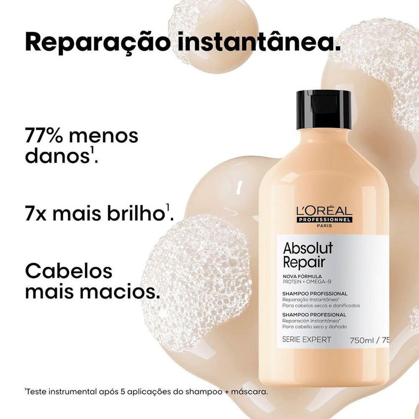 Kit De Tratamento Capilar Absolut Repair Duo Oil 30 Nutrição E Reparação Shampoo 300ml Condicionador - imagem 3