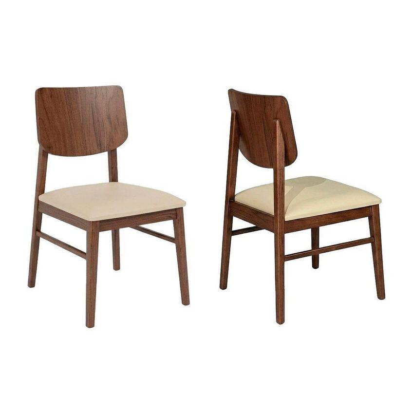 Conjunto De Mesa Com 4 Cadeiras 4 Lugares Tampo Em Madeira Bege 80cm Ágape - imagem 4