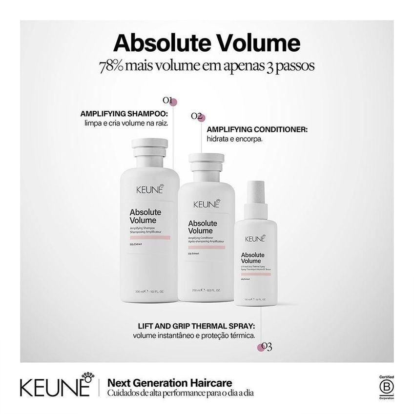 Spray Leave-in Absolute Volume E Leveza Para Cabelos Finos 1l Keune - imagem 4