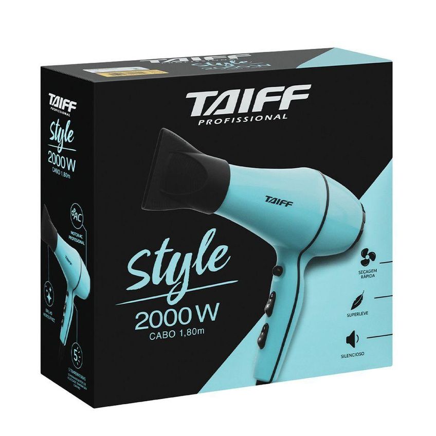 Secador De Cabelo Taiff Style 331-332 2000w 5 Temperaturas Azul 110v - imagem 3